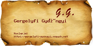 Gergelyfi Gyöngyi névjegykártya